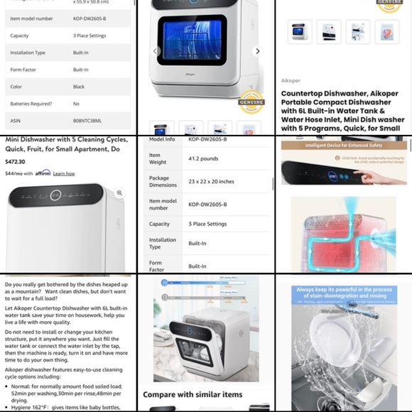 Aikoper counter top dishwasher brand new - Picture 8 of 16